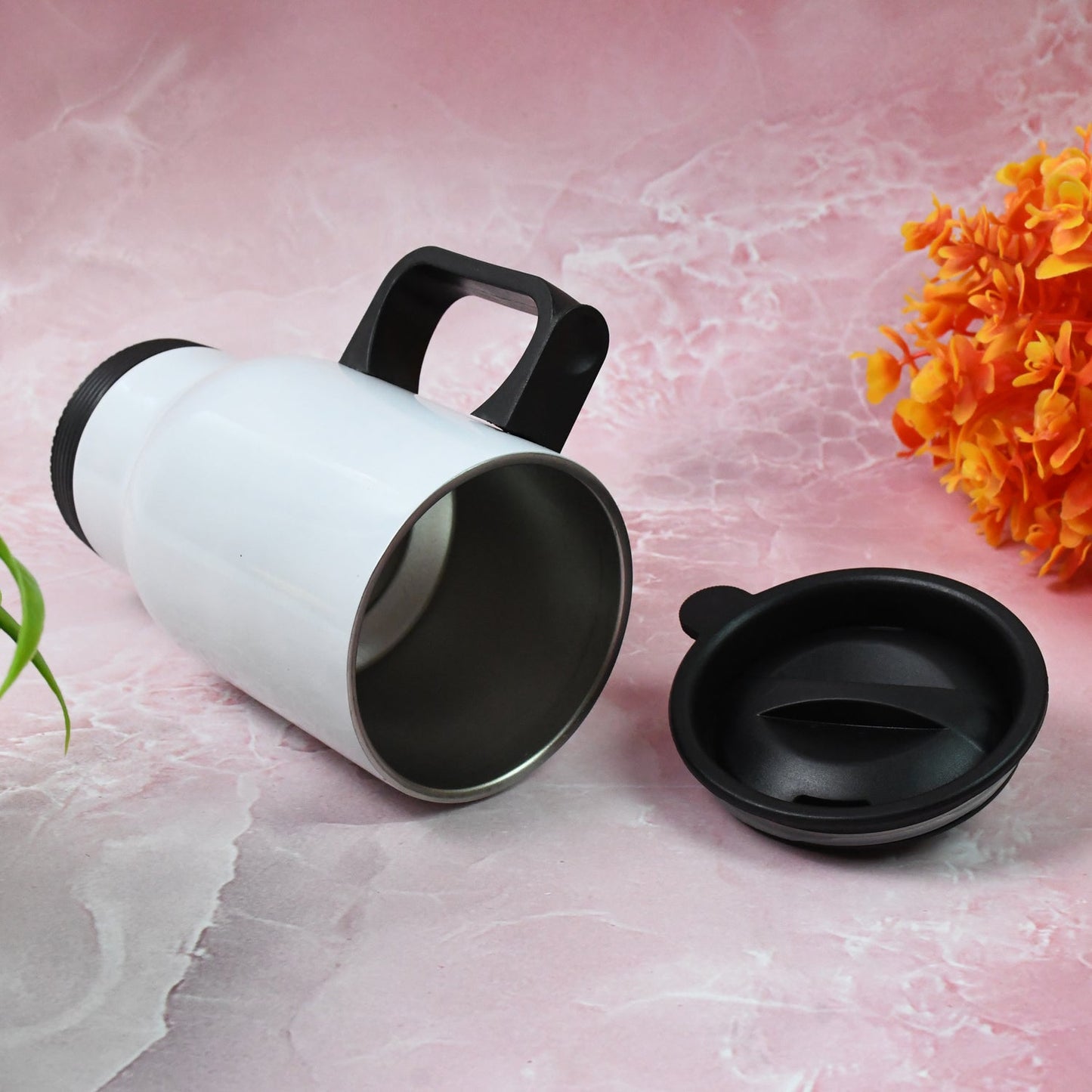 Stainless Steel Vacuum Insulated Mug with Lid, Tumbler (1 Pc / Mix Design & Color)