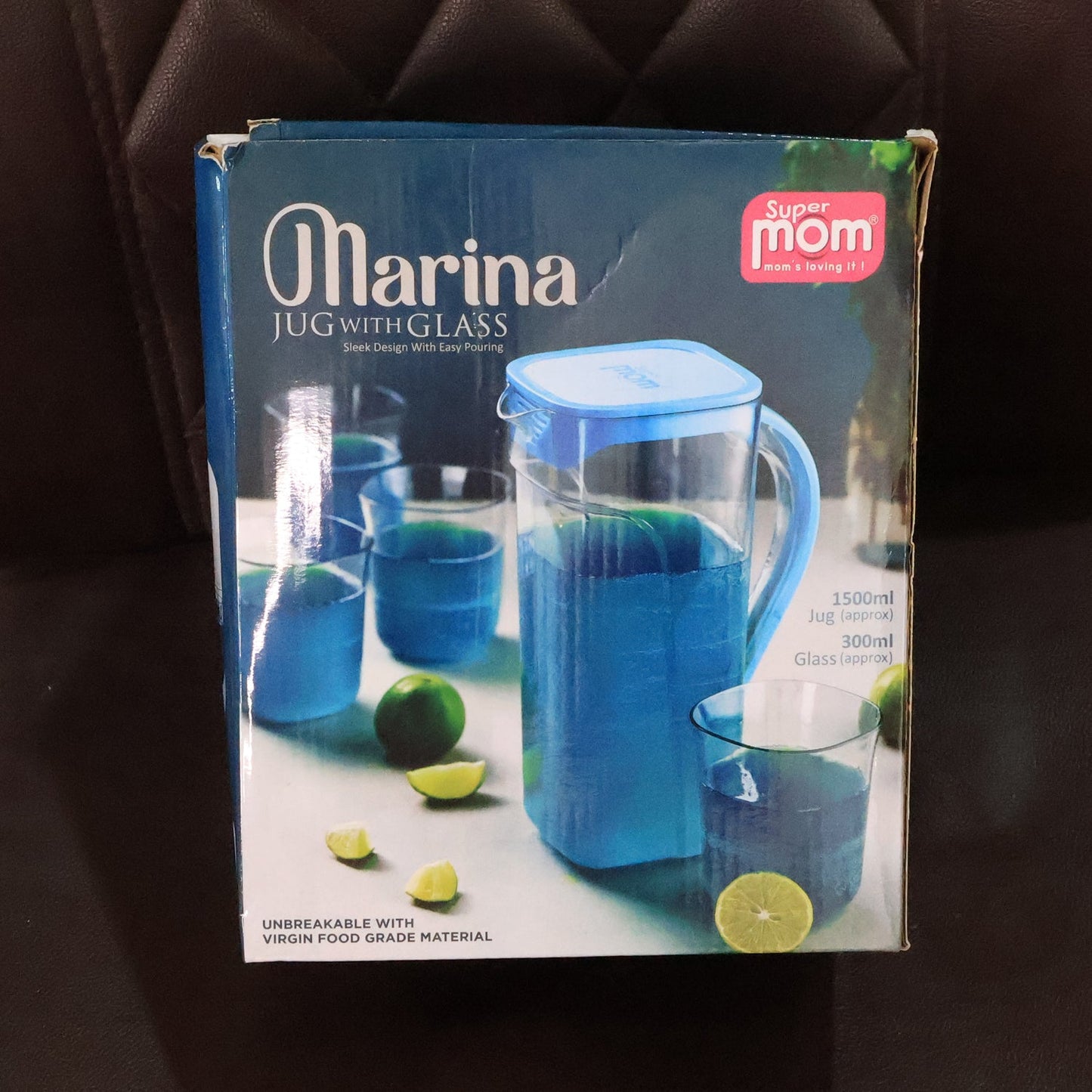 Supermom Plastic Marina Jug with 6 Glass Set