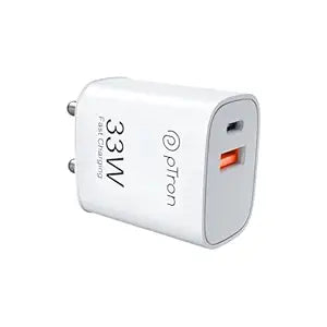 pTron Volta FC21 33W USB & Type C Port Fast Charger Adapter (White)