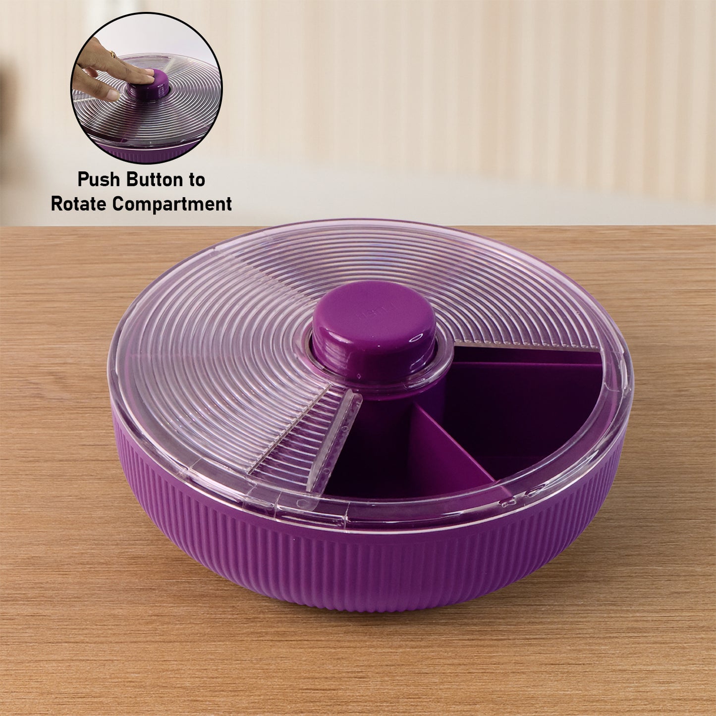 Supermom Multipurpose Round Rotating Dry Fruit Snack Storage Container (1 Pc)