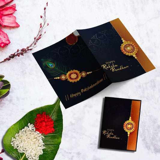 Swastik Rakhi Gift Combo With Choco Coated Butterscotch Roli-chawal Coin  Raksha Bandhan Greeting Card For Brother