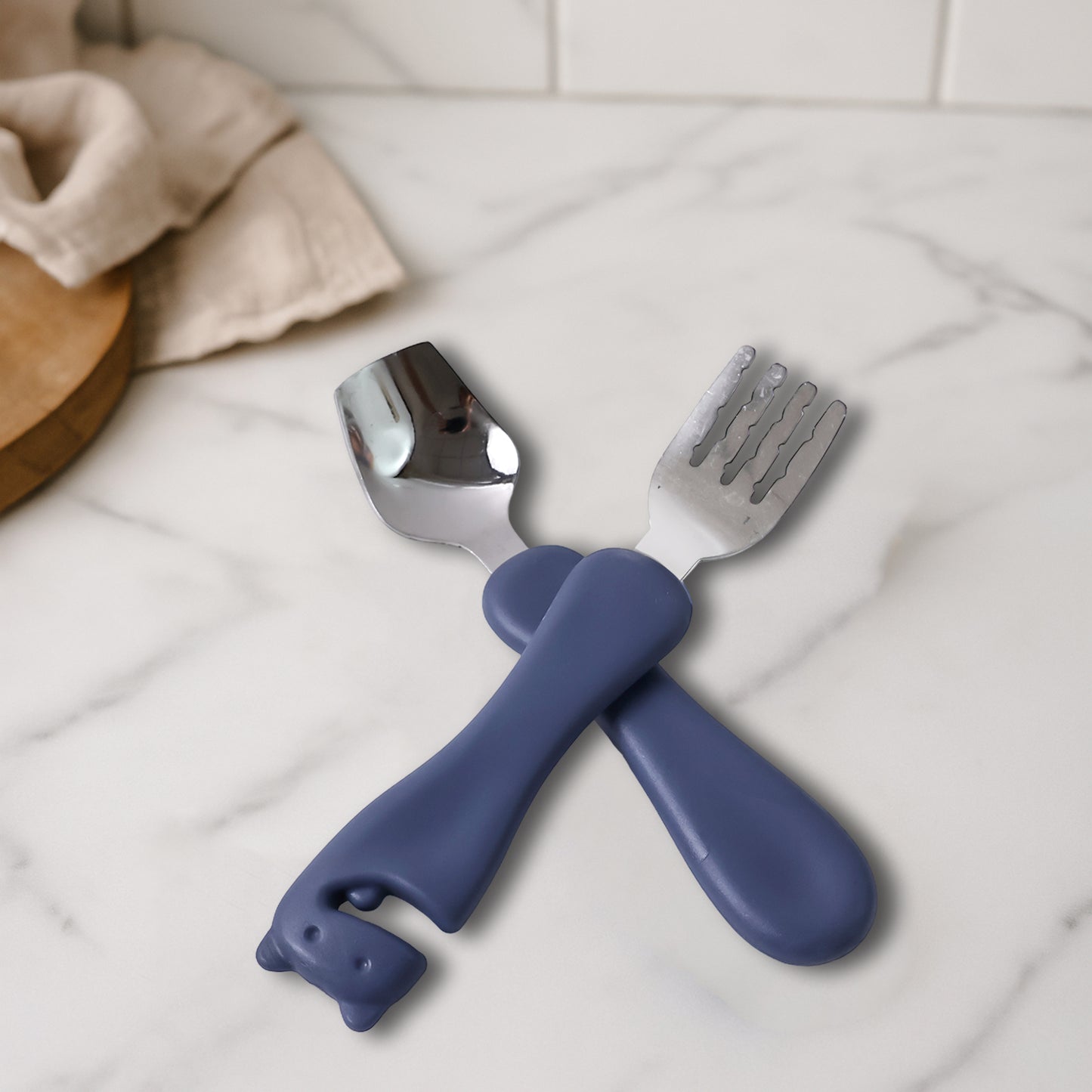 Supermom Foodie Stainless Steel Spoon Fork (2 Pc Set)