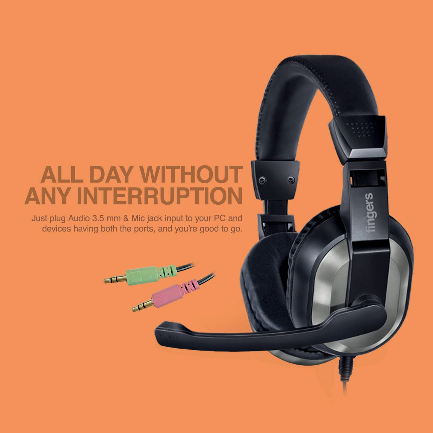 Wired Headset With Adjustable Headband Noise-isolating Mic Set