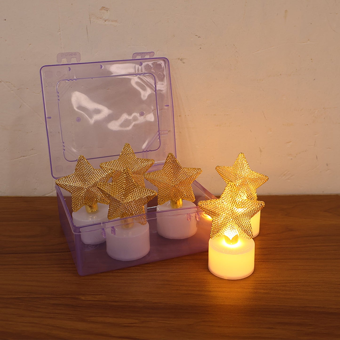 Set of 6 Decorative LED Star Candles
