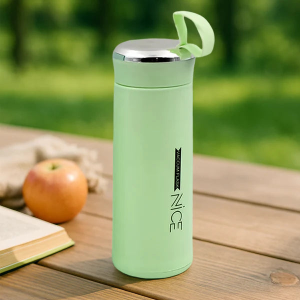 Water Bottle 400ml Leak Proof Glass Water Bottle With Daily Water Intake For Gym And Children Nice Bottle (1 Pc Light Green Color)