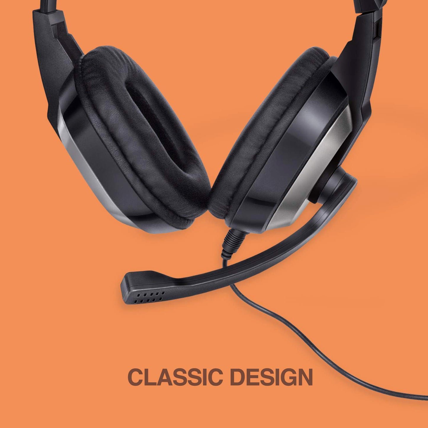 Wired Headset With Adjustable Headband Noise-isolating Mic Set