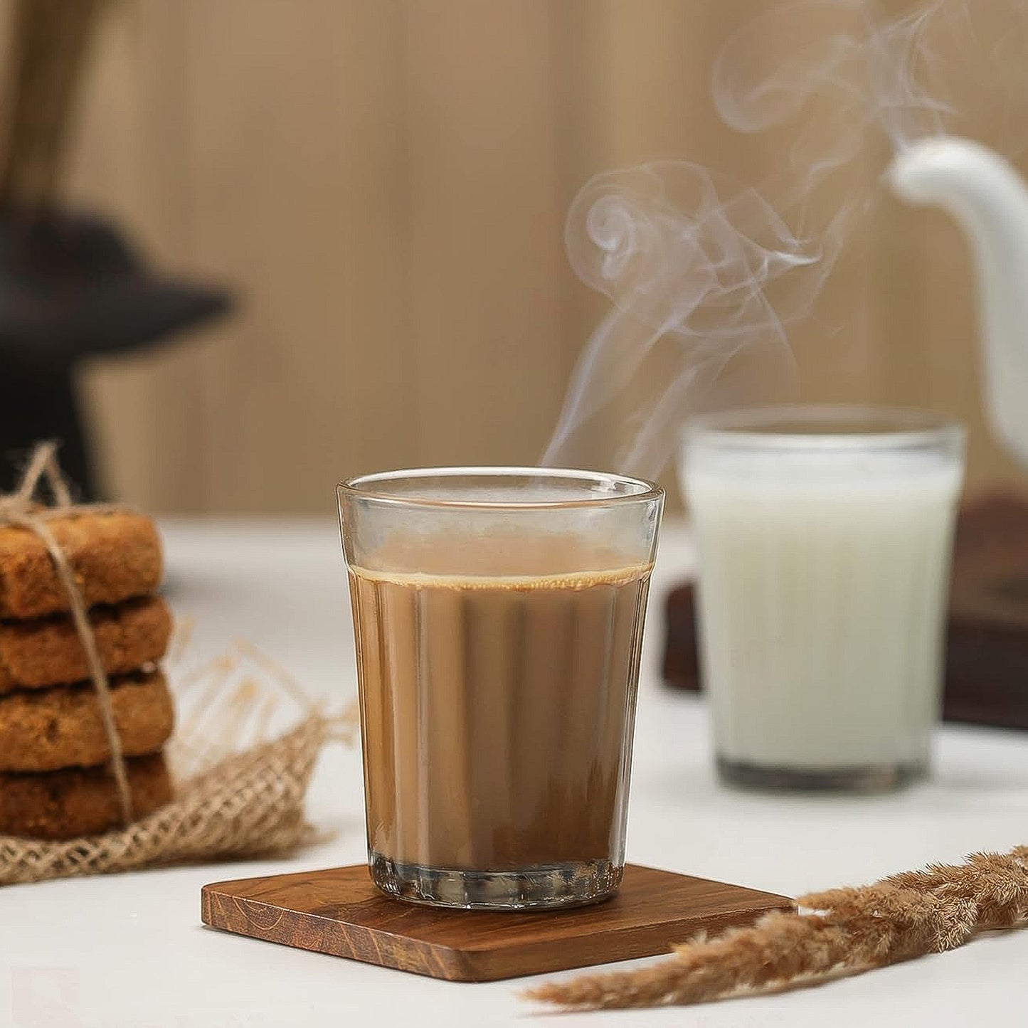 Supermom Plastic Chai Pyali Transparent Tea Glass Set (130ml 6 Pc)