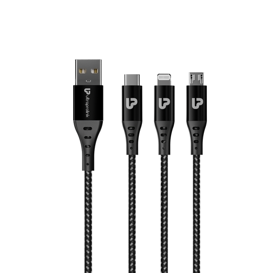 TrioLink 18 W 3in1 Fast Charging Cable (1.5m/Black) UL1098BLK-0150