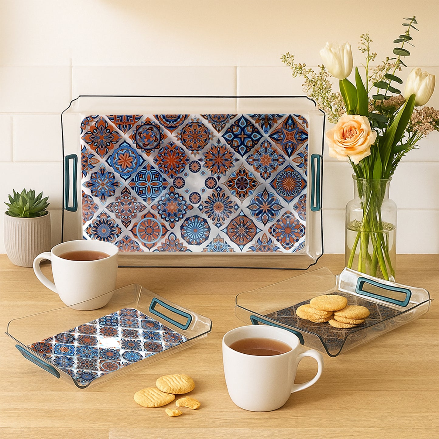 Supermom 3-piece Multipurpose Serving Tray - (3 Pc Set)