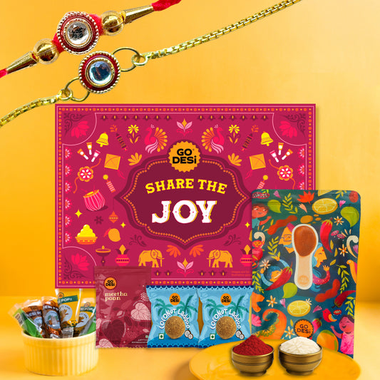Share the Joy - Rakhi Gift Hamper with Bhaiya - Bhabhi Rakhi Set & Roli Chawal Set