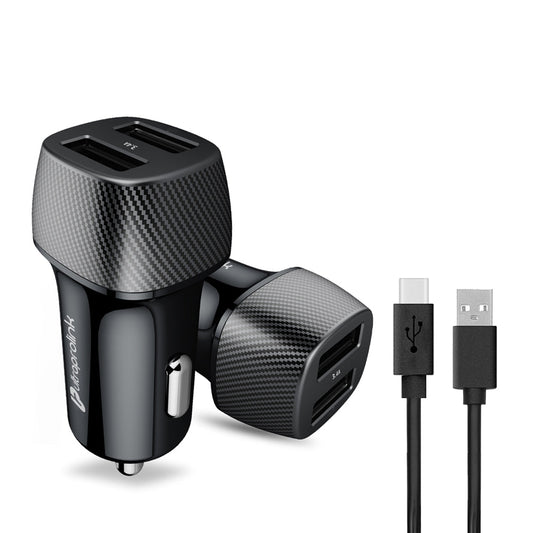 Mach 17 Dual Usb Fast Car Charger With Type C Cable UM1043