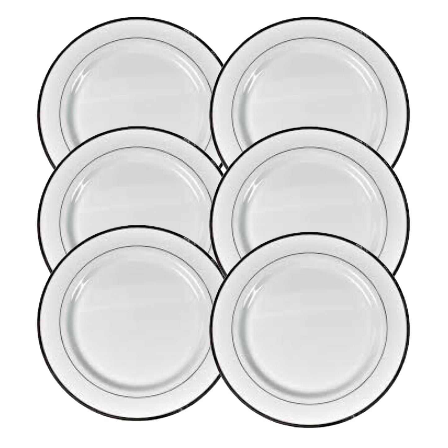 Round Plastic Dinner Plates Wedding Birthday Party Tableware Supplies (6 Pcs Set)