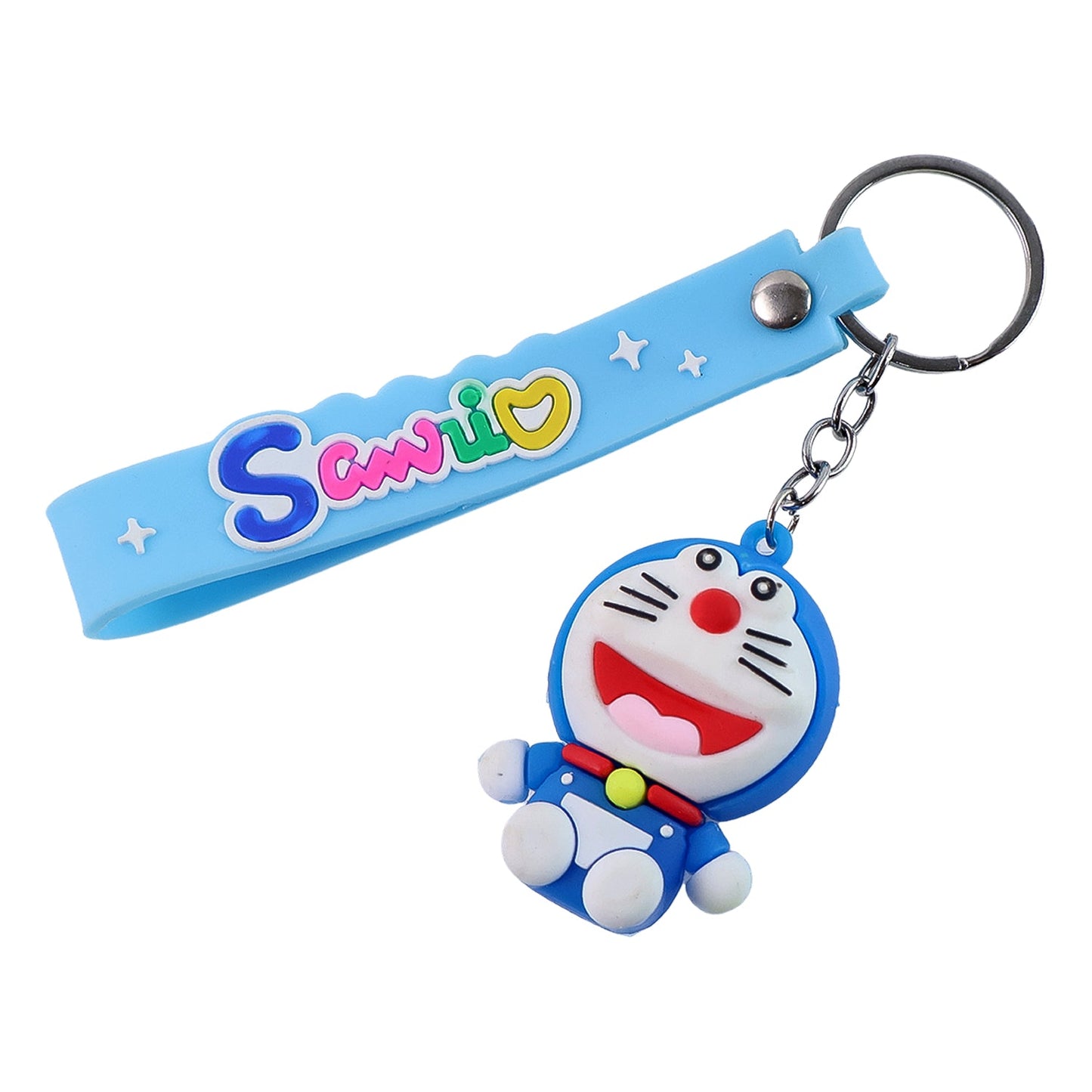 Cute Cartoon Silicone 3D Key Chain with Metal Hook & Strap (Pack of 1 / Mix Design)