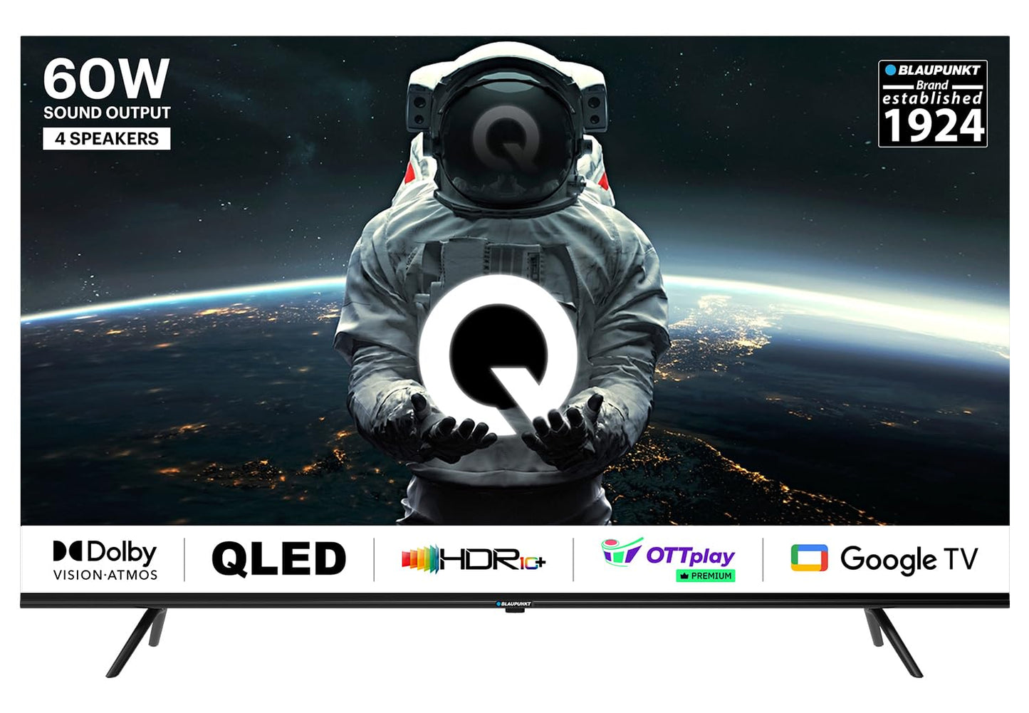 Blaupunkt 189 cm (75 inches) Quantum Dot Series 4K Ultra HD QLED Google TV 75QD7040 (Black)