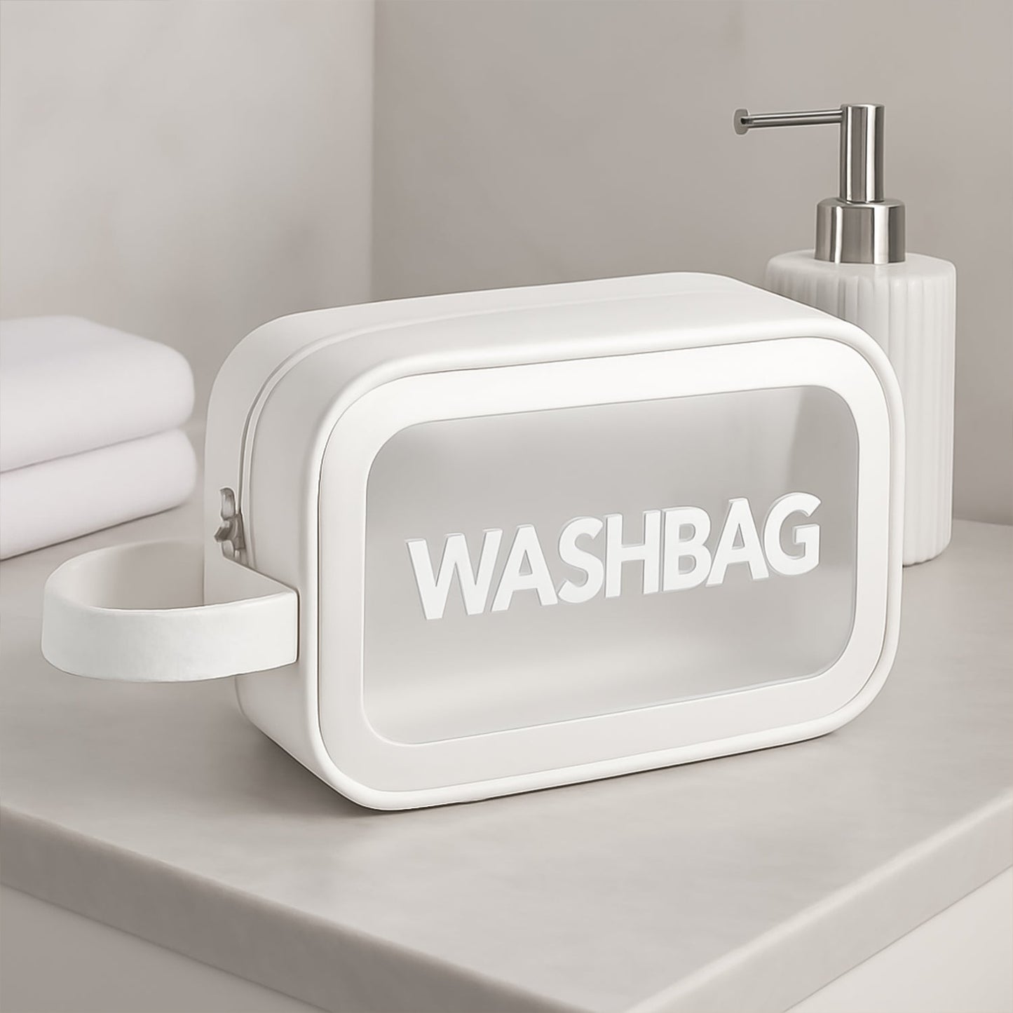 Small Zippered Cosmetic Pouch, Toiletry Bag for Cosmetics (1 Pc)