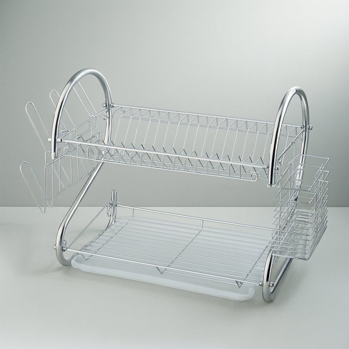 STAINLESS STEEL RECTANGLE DISH DRAINER RACK / BASKET WITH DRIP TRAY