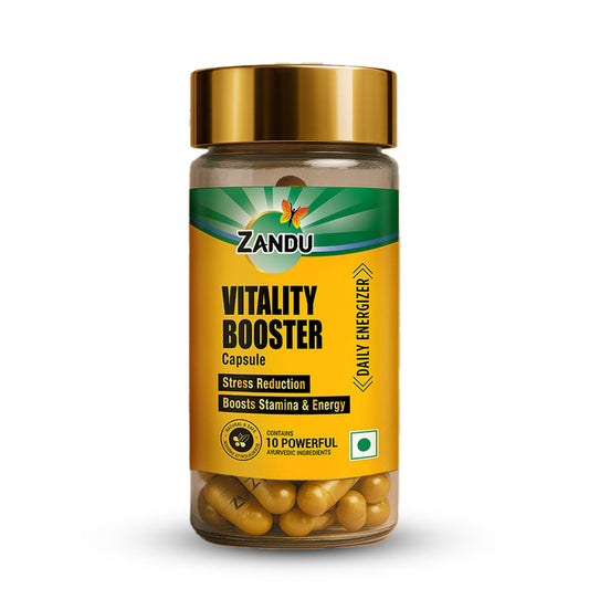 Zandu Vitality Booster Capsules for Vigor, Vitality & Stress Relief (60 Caps)