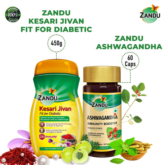 Kesari Jivan for FFD (450g) & Ashwagandha (60 Caps) Combo