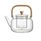 Premium Borosilicate Glass Teapot with Bamboo Handle, Lid & Infuser | Heat-Resistant Tea Kettle (800ml)