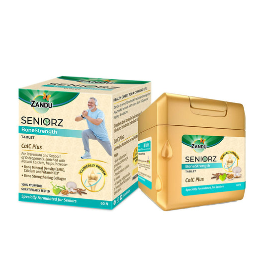 Seniorz BoneStrength Tablets | Clinically Proven Natural Calcium Tablets for Bone Strength (60 Tabs)