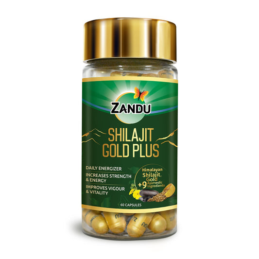 Zandu Shilajit Gold Plus Capsules for 2X Strength, Stamina, Vigour, Vitality & Power