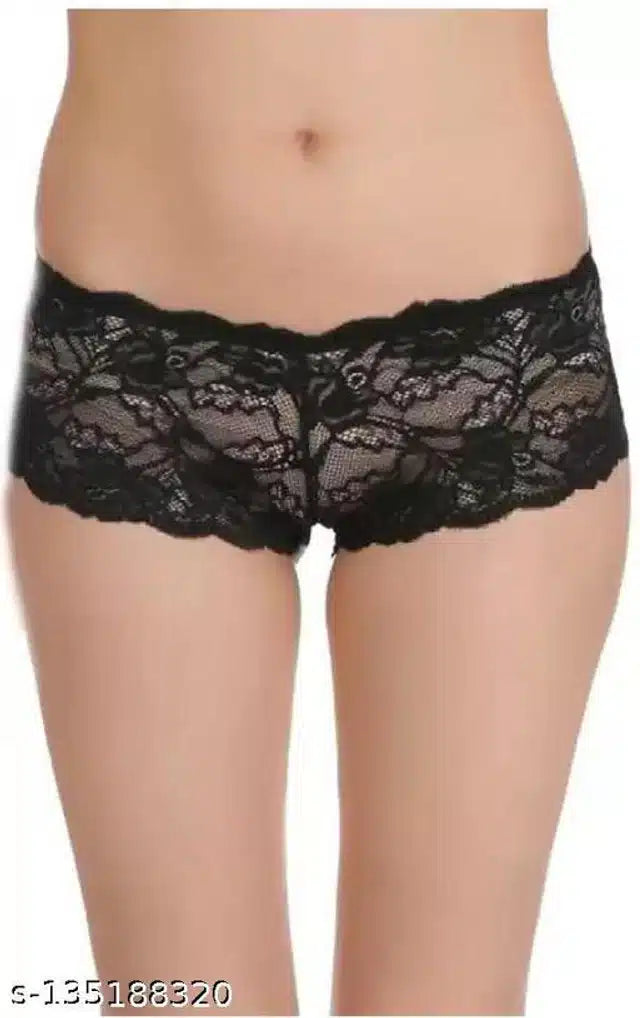 Net Briefs for Women (Black, Free Size)