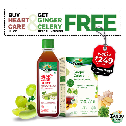 Heart Care Juice with Lauki & Amla (500ml) & FREE Ginger Celery Herbal Infusion (25 Tea Bags)