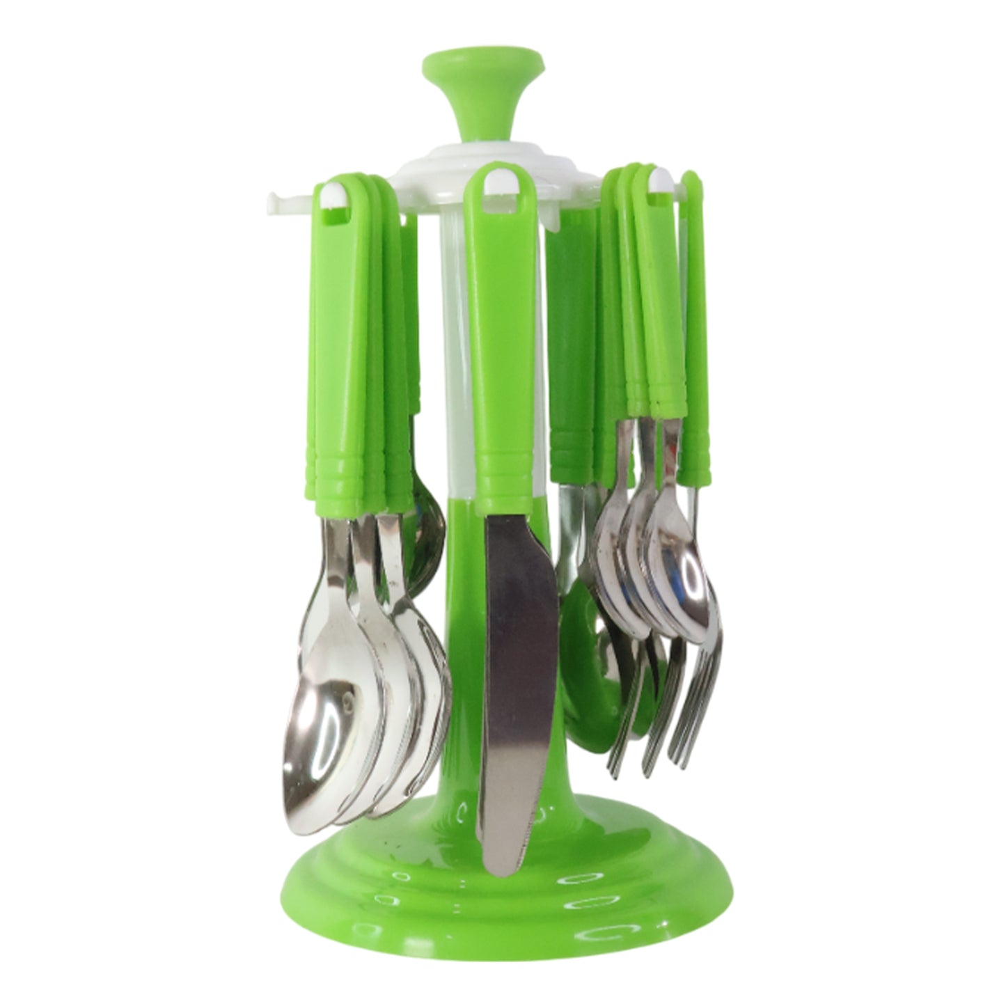 Stainless Steel Cutlery Set With Stand - (24 Pc)