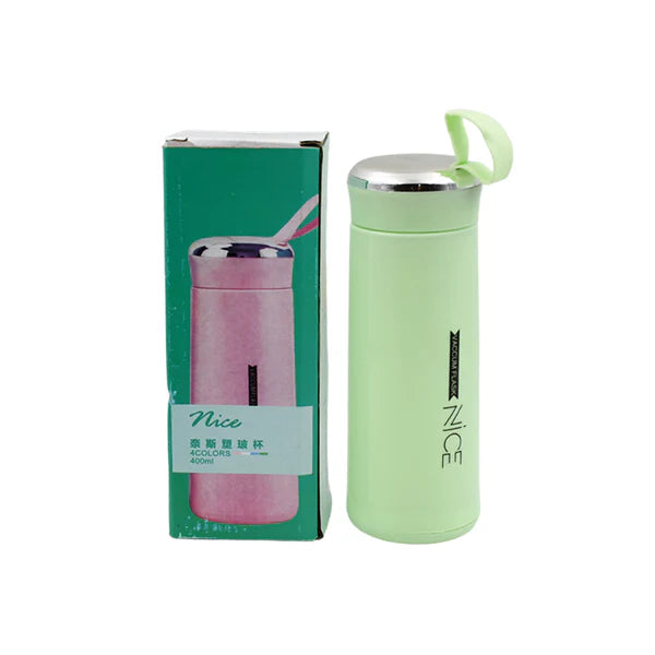Water Bottle 400ml Leak Proof Glass Water Bottle With Daily Water Intake For Gym And Children Nice Bottle (1 Pc  Light Green Color)