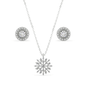 Shining Snowflake Necklace & Olivia Halo Stud Earrings Set