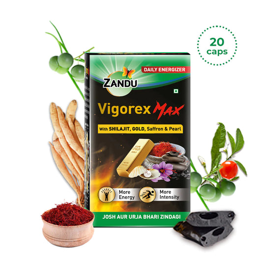 Zandu Vigorex Max Capsules for Energy & Intensity (20 Caps)